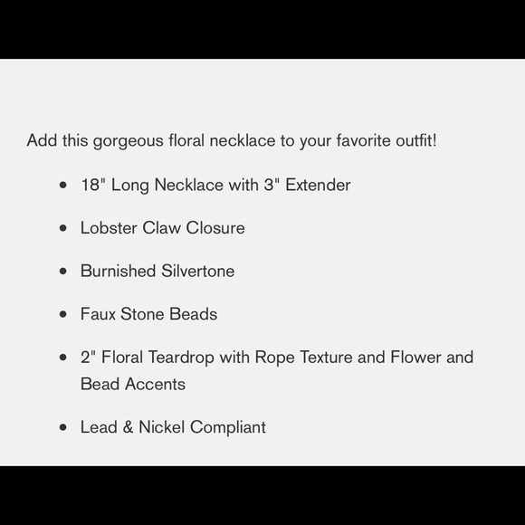 Women’s Set- 18” Floral Teardrop Beaded Necklace with Earrings - Picture 5 of 5